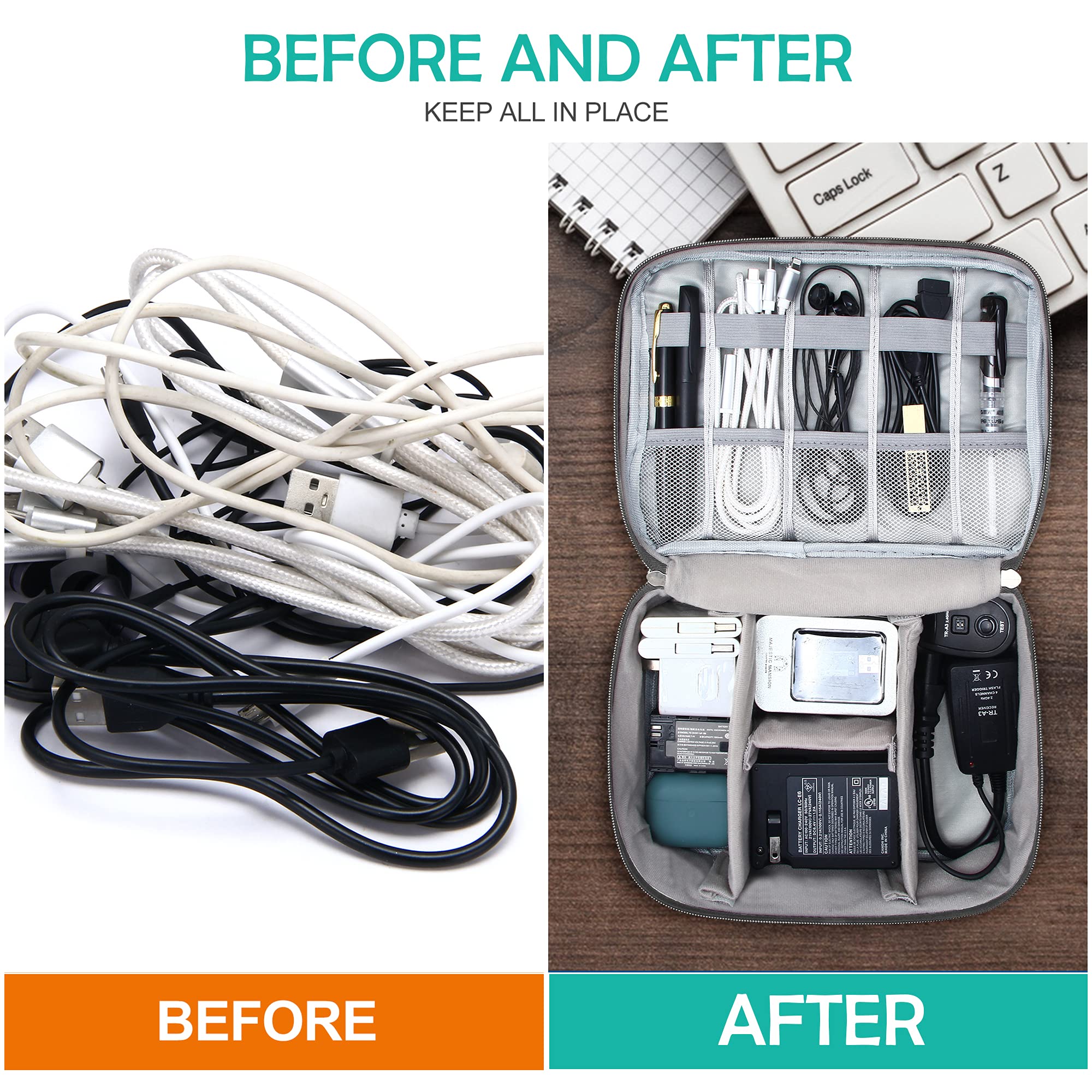 Electronics Travel Case with Adjustable Dividers