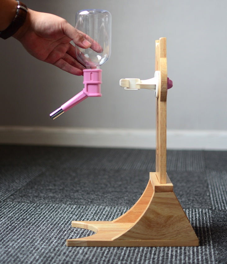 Pet Water Bottle with Wooden Stand