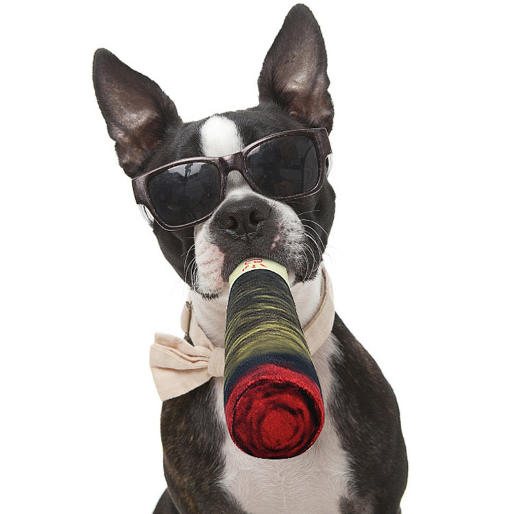 Plush Cigar Squeaky Dog Toy