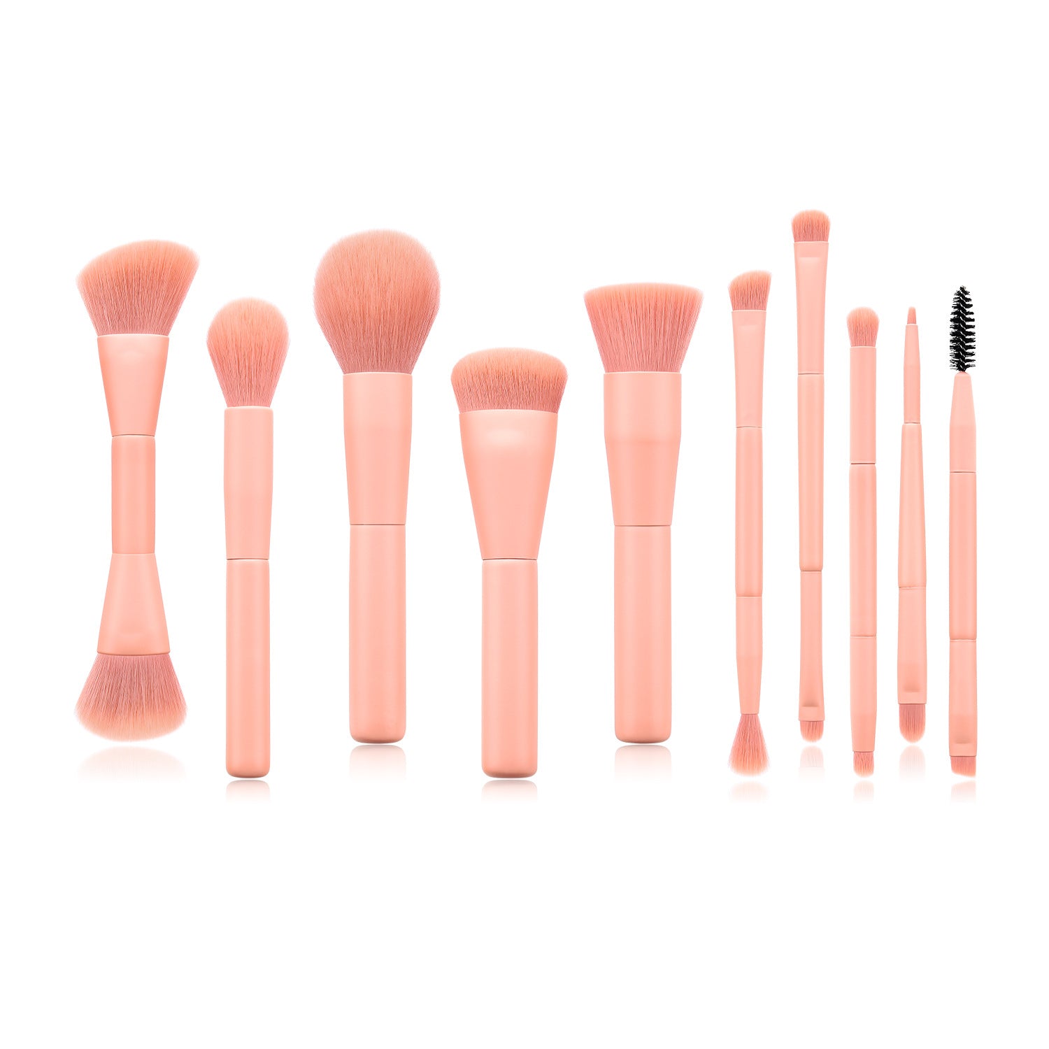 10-Piece Pink Makeup Brush Set