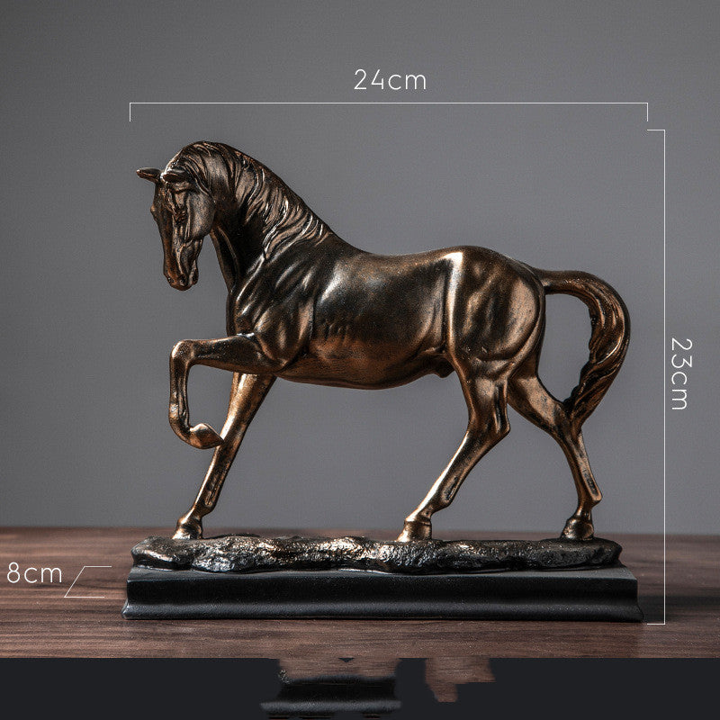 Bronze-Look Resin Horse Figurine