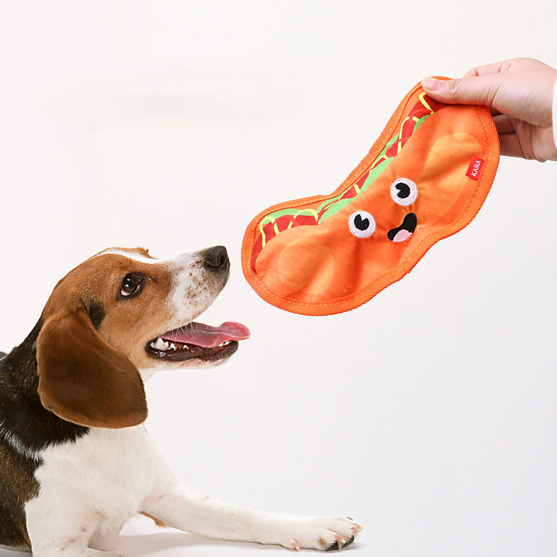 Squeaky Crinkle Food Dog Toy, No Stuffing