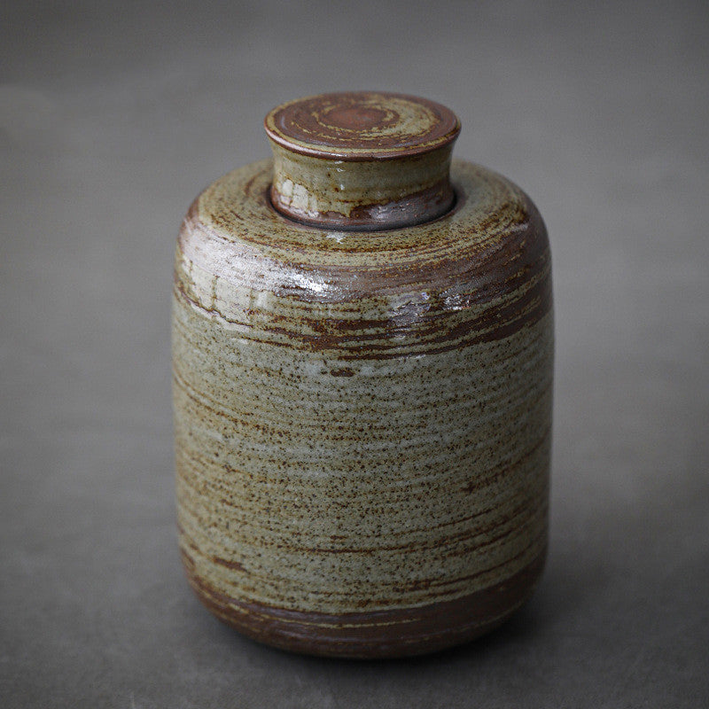 Retro Glazed Ceramic Tea Caddy