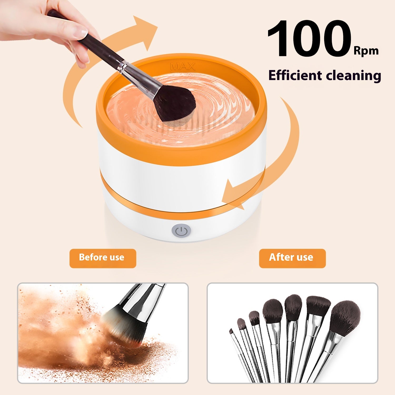 Automatic Makeup Brush Cleaner