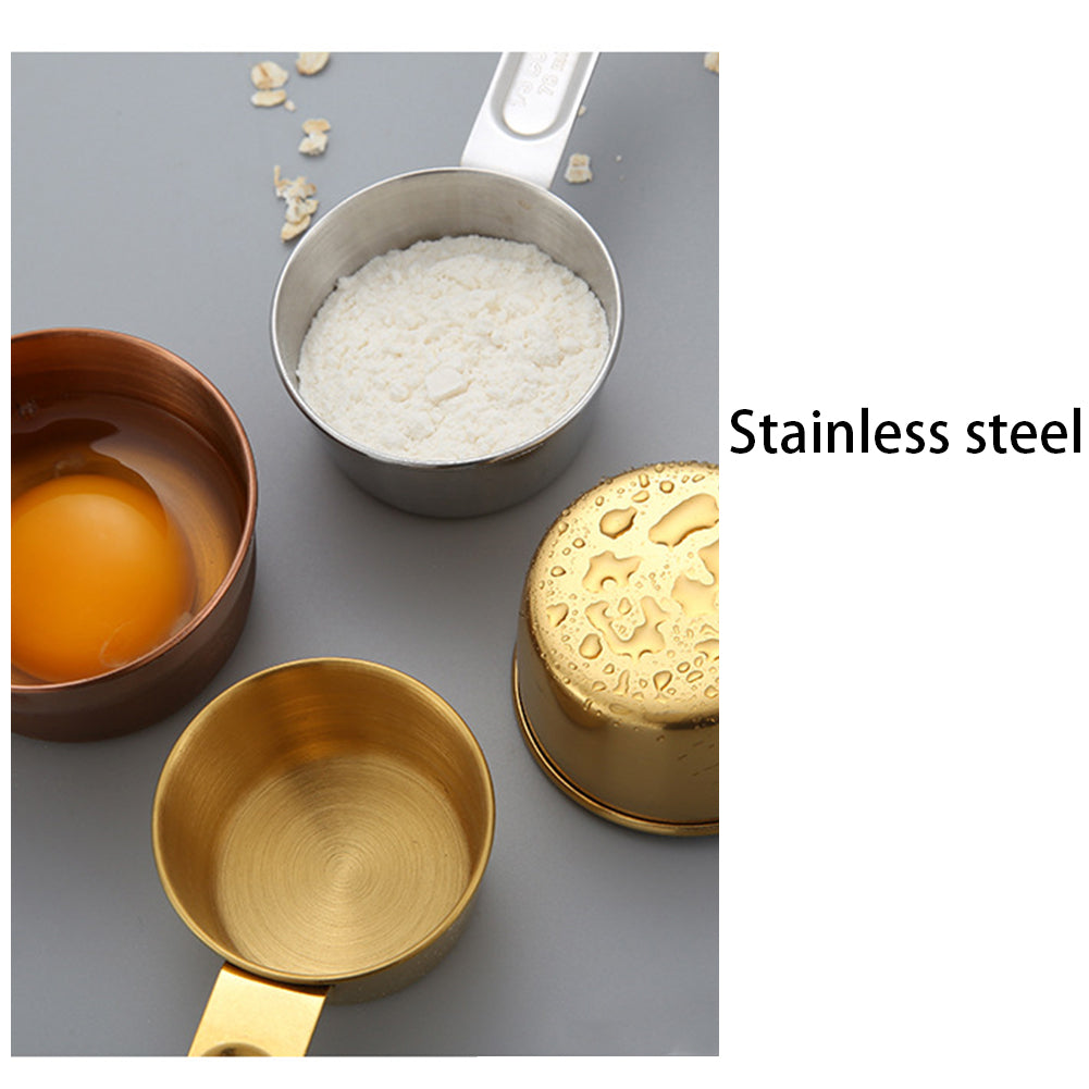 Stainless Steel Measuring Cups and Spoons, 8 Pieces