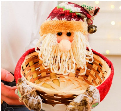 Wooden Christmas Candy Basket Decoration