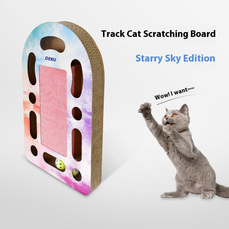 Cardboard Cat Scratcher with Ball Toy