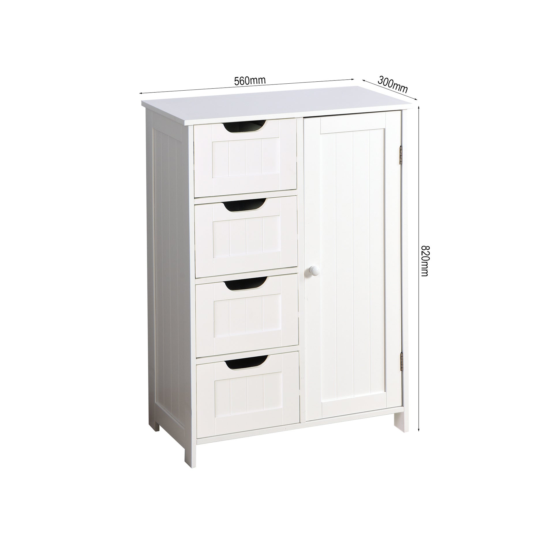 White 4-Drawer Storage Cabinet