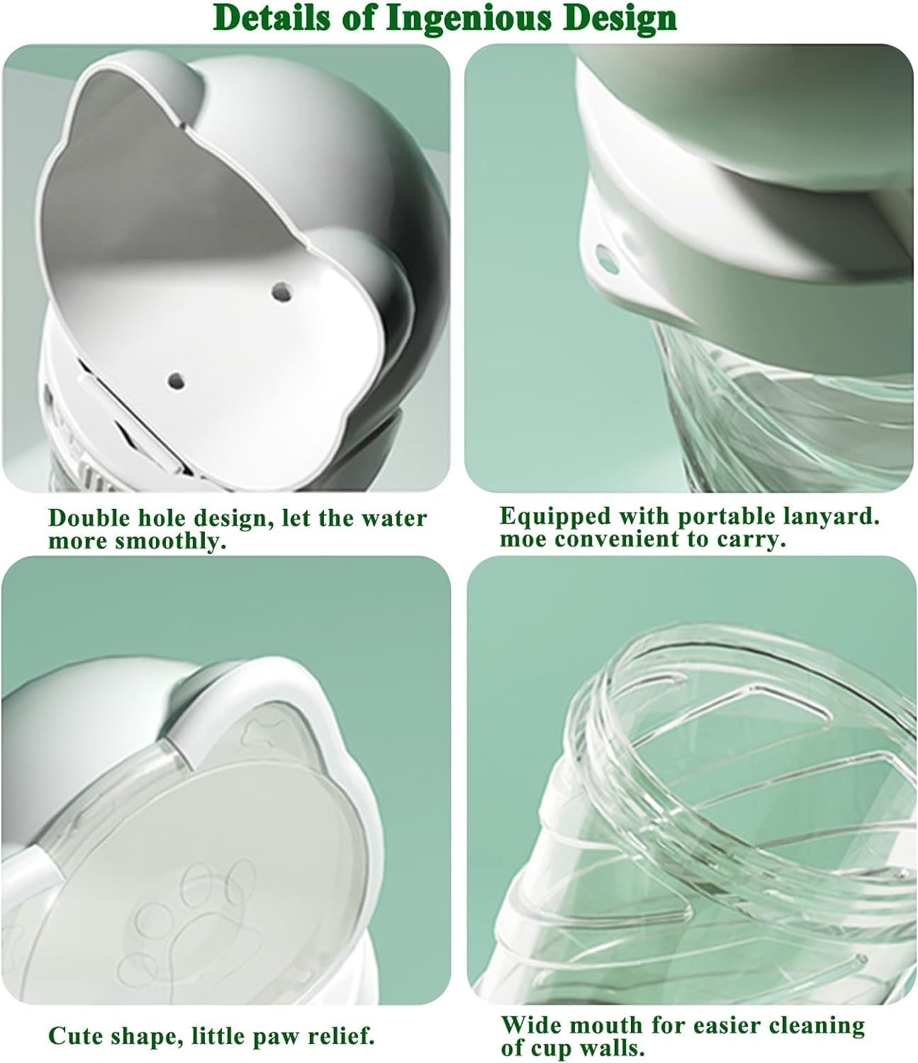 3-in-1 Portable Pet Water Bottle with Food Container
