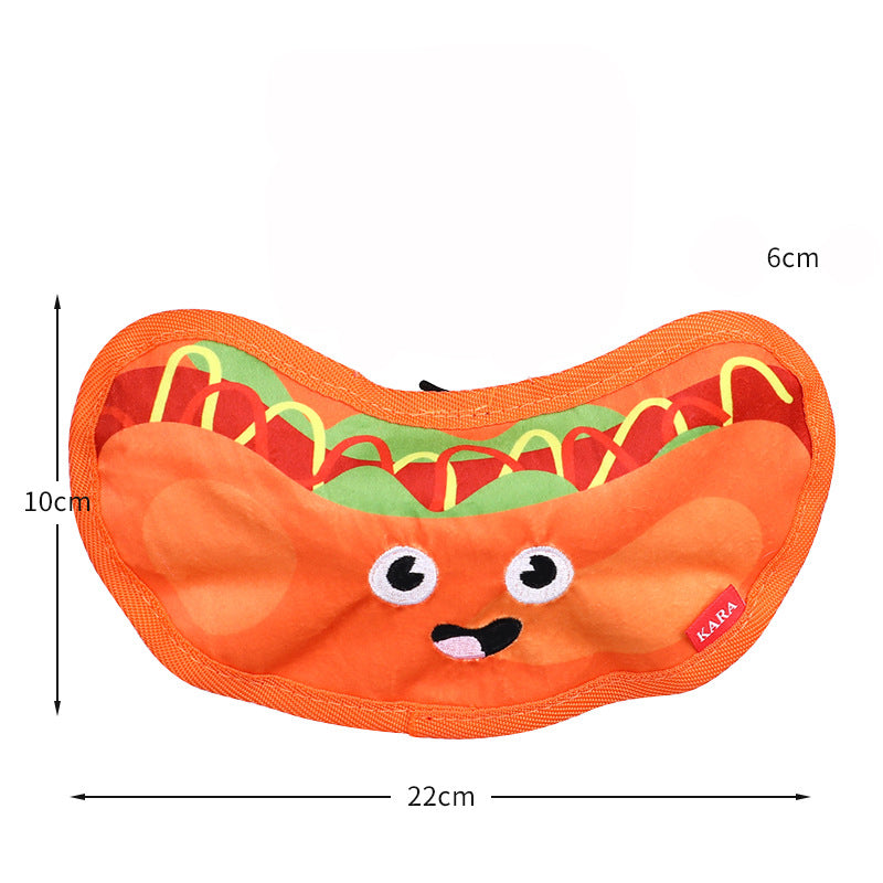 Squeaky Crinkle Food Dog Toy, No Stuffing