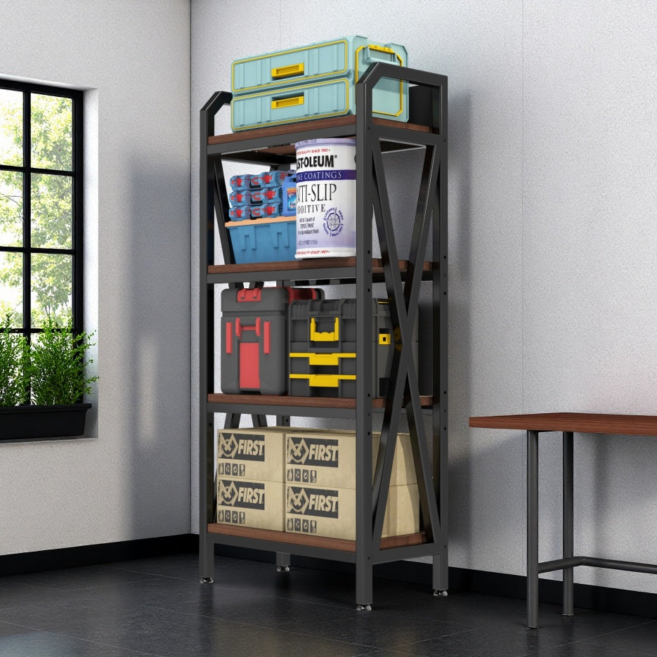 4-Tier Metal and Wood Bakers Rack, 56.3 in