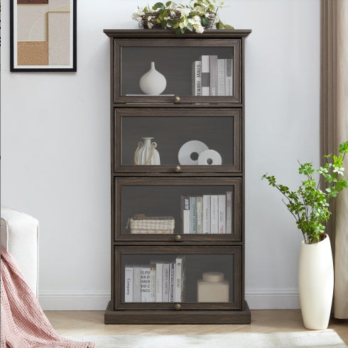 4-Tier Glass Display Cabinet