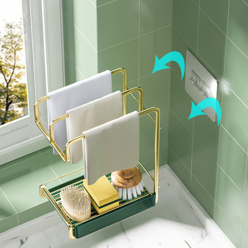Cast Iron Sponge Holder with Drain Tray