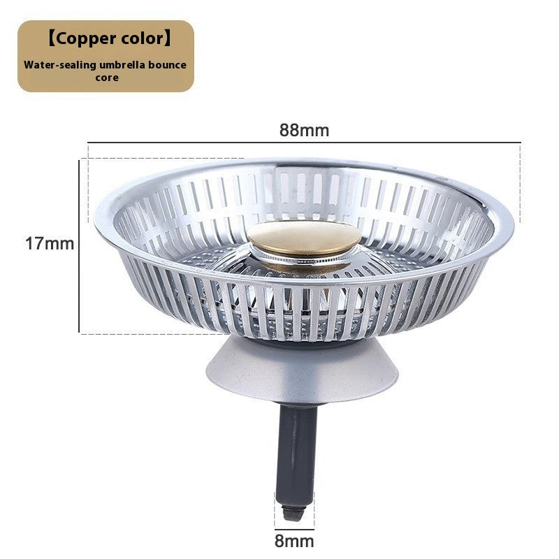Stainless Steel Pop-Up Sink Strainer