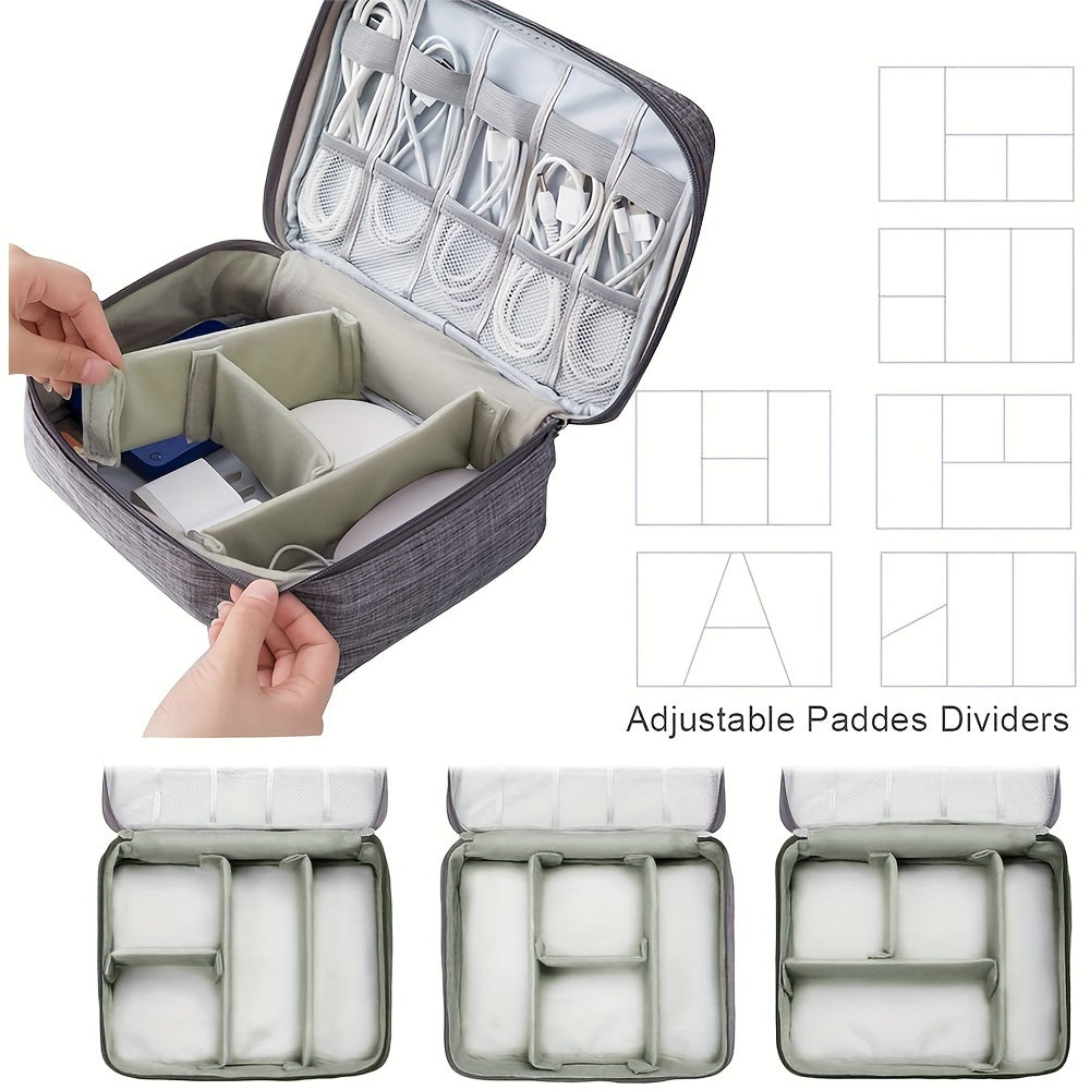Electronics Travel Case with Adjustable Dividers