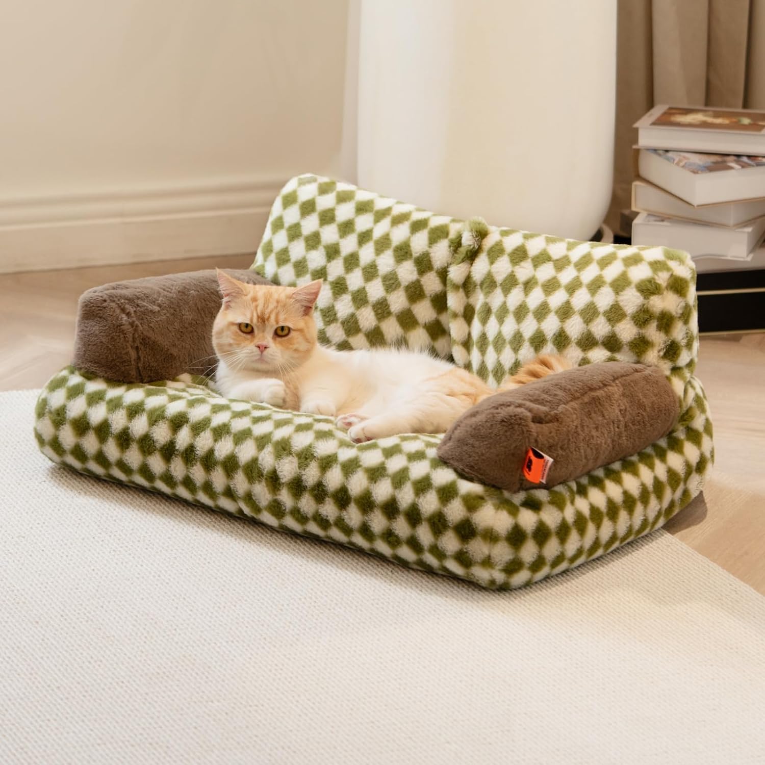 Fluffy Pet Couch Bed for Cats and Small Dogs