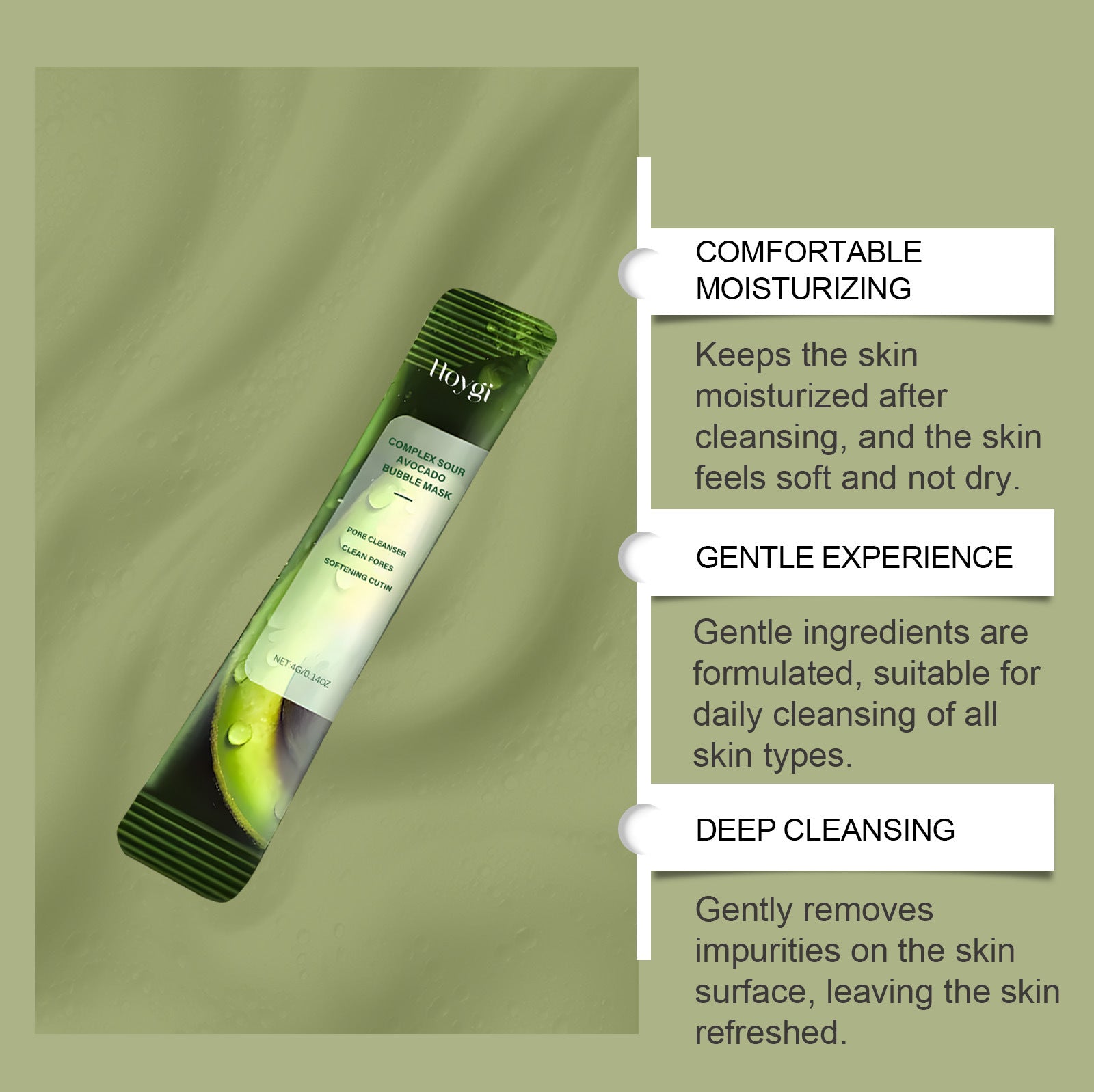 Avocado Cleansing Foam Mask, 12 Sachets