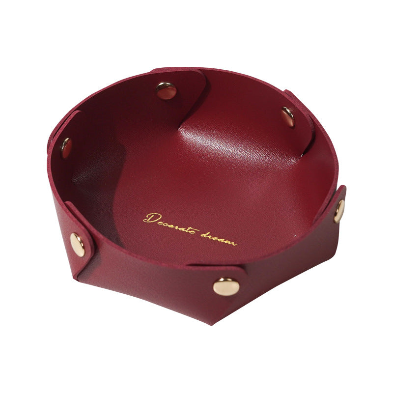 Faux Leather Catchall Tray