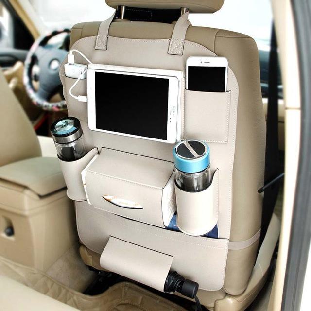 PU Leather Car Seat Back Organizer