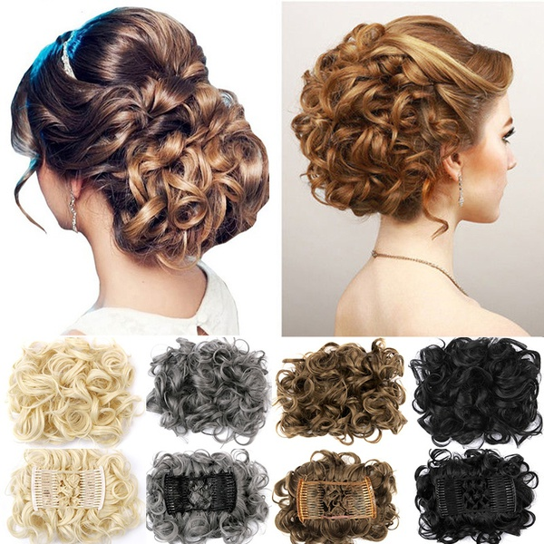 Messy Bun Hairpiece with Clips