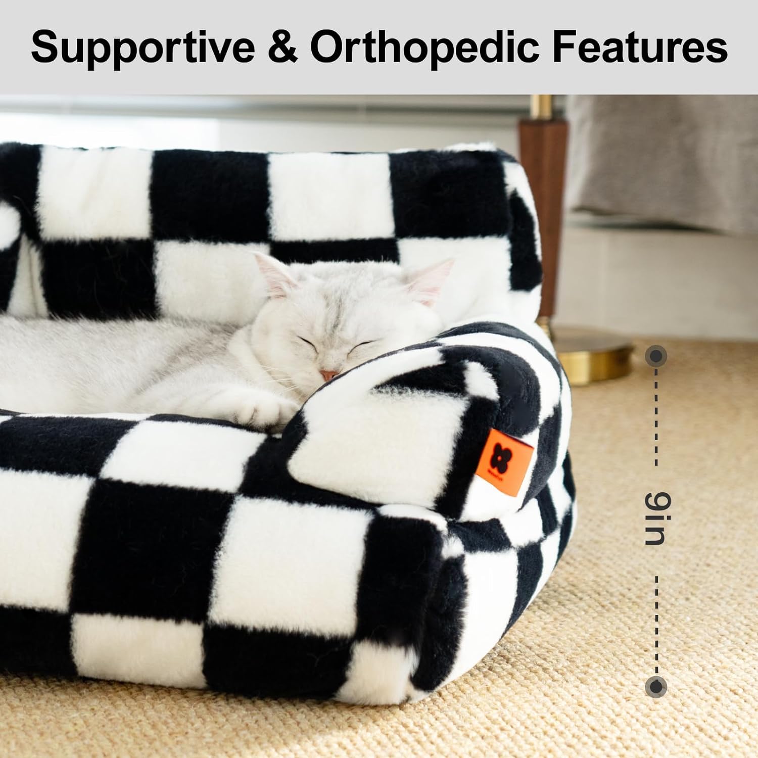 Fluffy Pet Couch Bed for Cats and Small Dogs