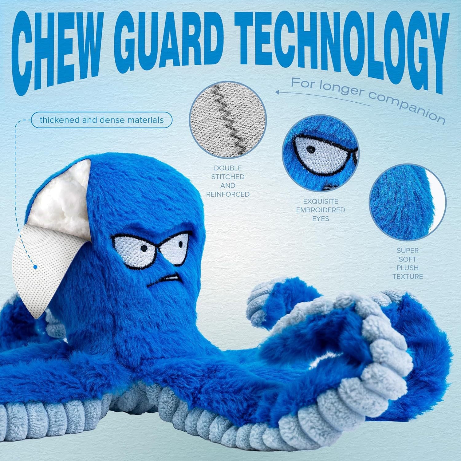Squeaky Octopus Tug Toy for Dogs