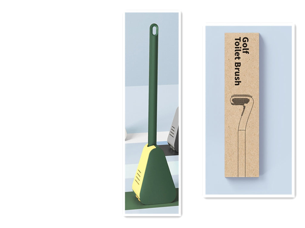 Silicone Golf-Head Toilet Brush with Wall Holder