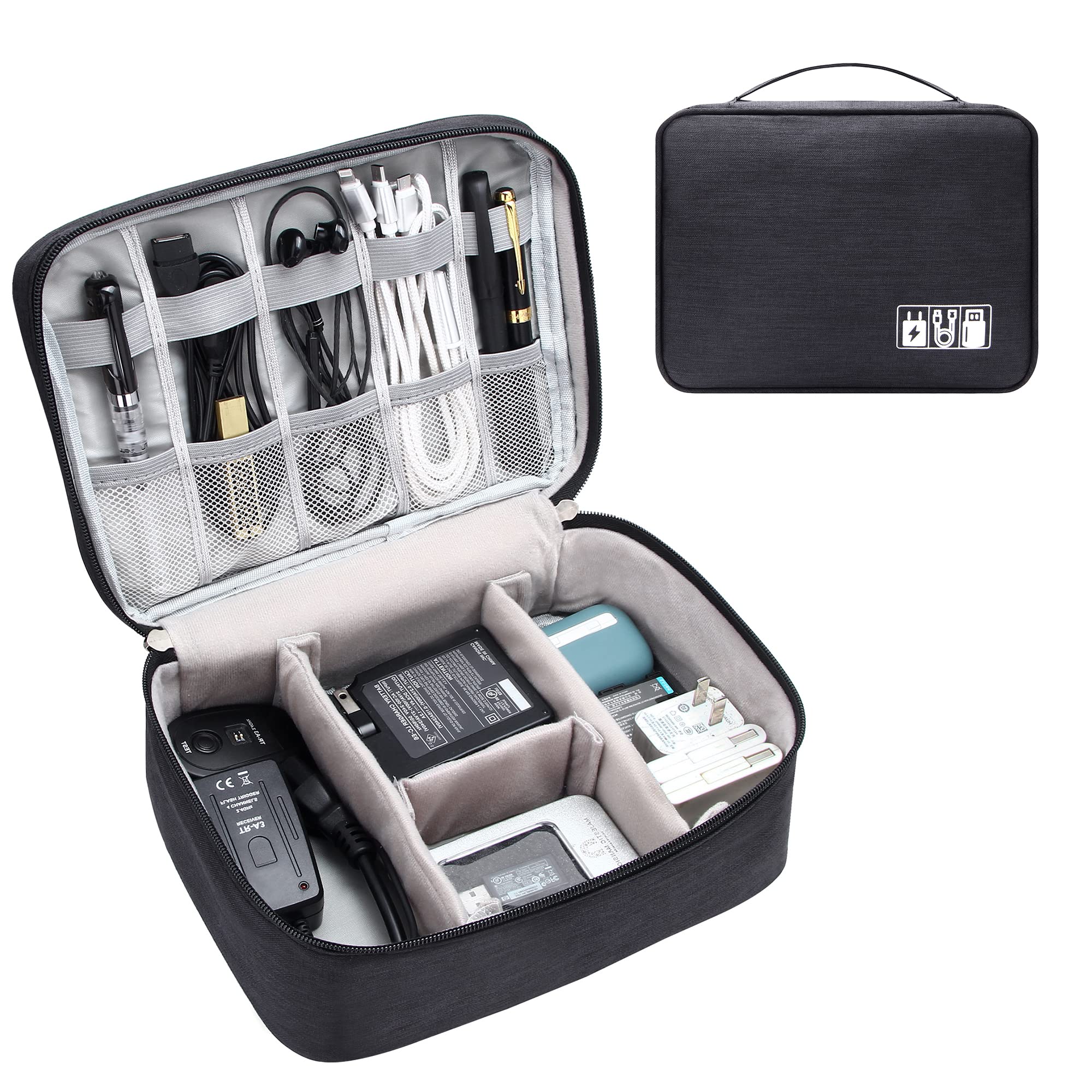 Electronics Travel Case with Adjustable Dividers