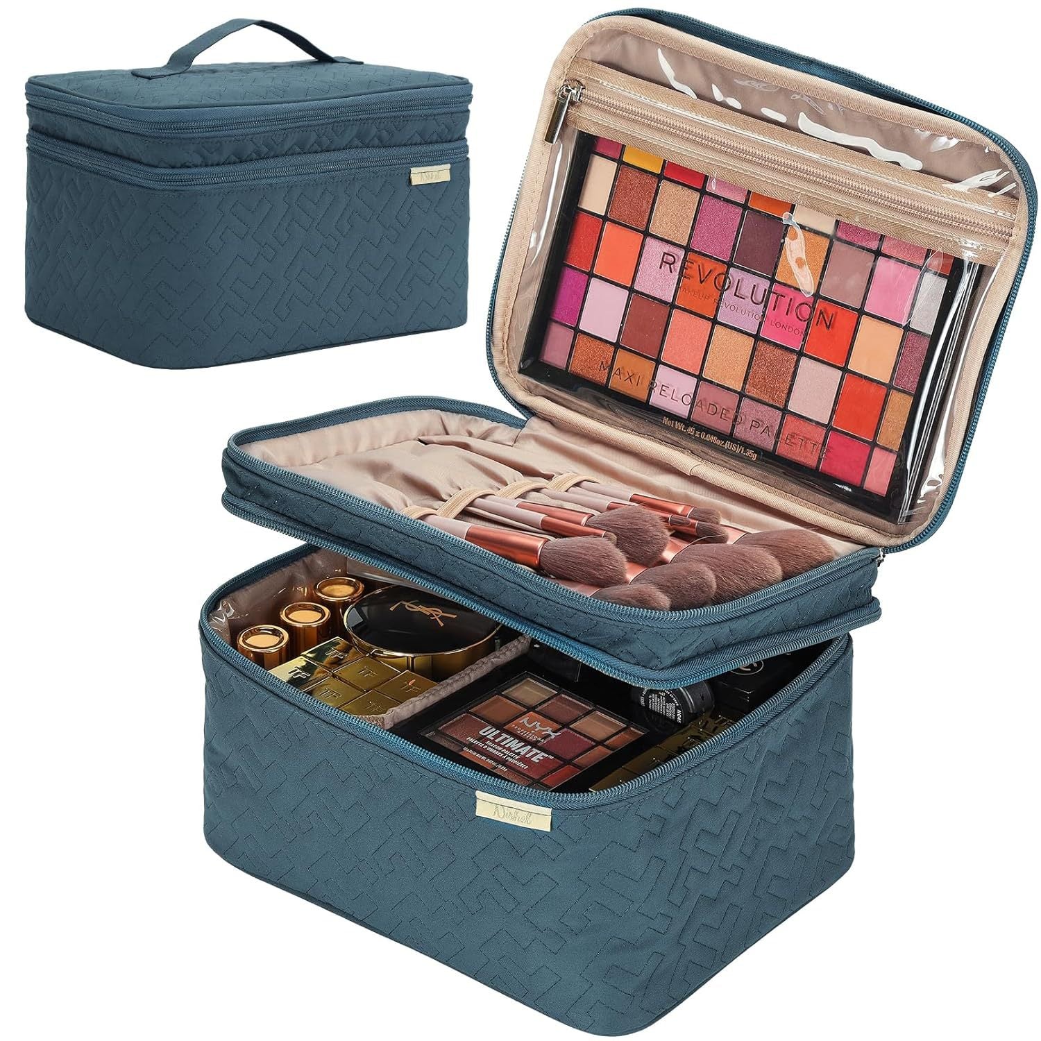 Plaid Toiletry Bag with Wet-Dry Separation