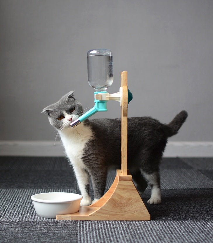 Pet Water Bottle with Wooden Stand