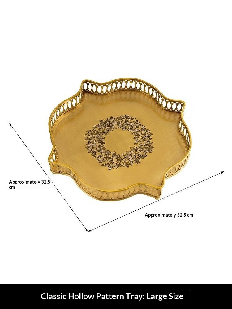 Carved Brass Decorative Tray