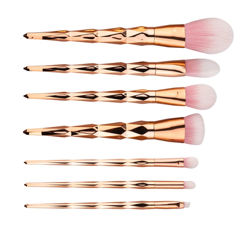 7-Piece Diamond-Handle Makeup Brush Set