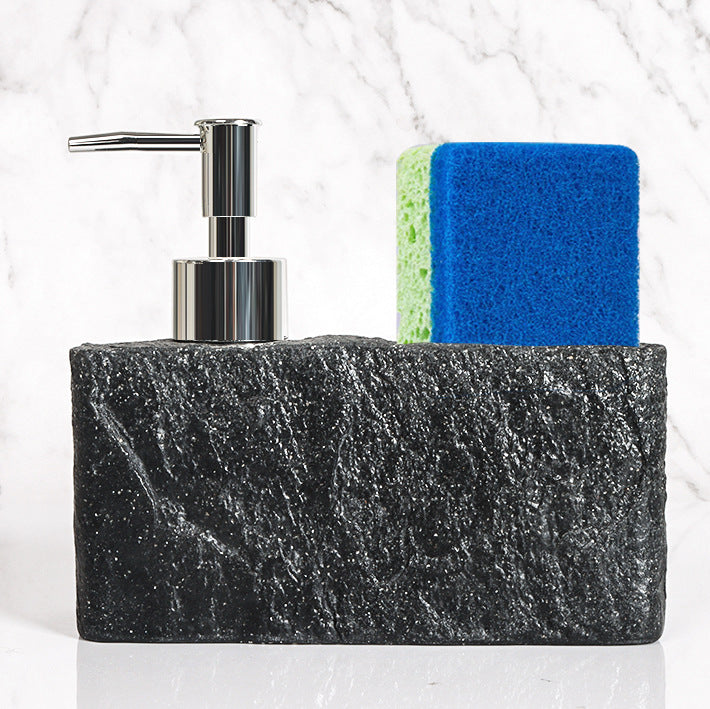 Marble-Look Soap Dispenser and Sponge Holder Set