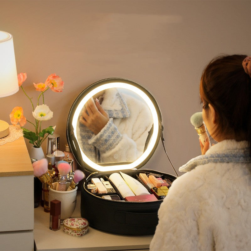LED Mirror Makeup Bag