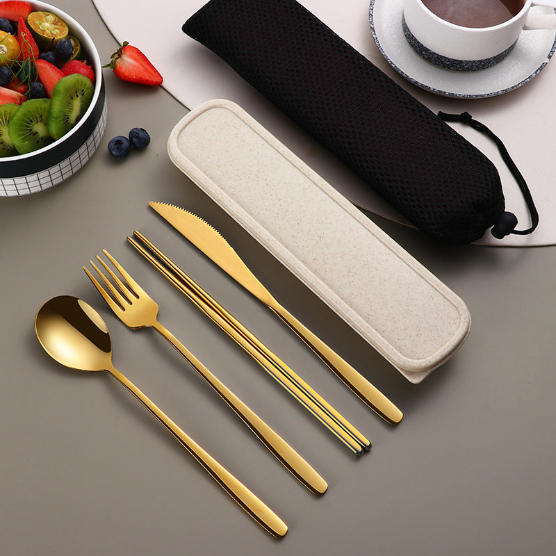 Portable Stainless Steel Cutlery Set with Case