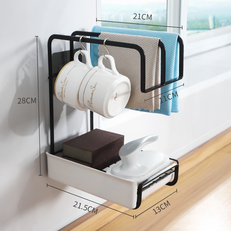 Cast Iron Sponge Holder with Drain Tray