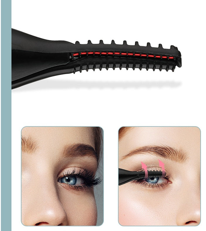 Rechargeable Heated Eyelash Curler, 360° Comb