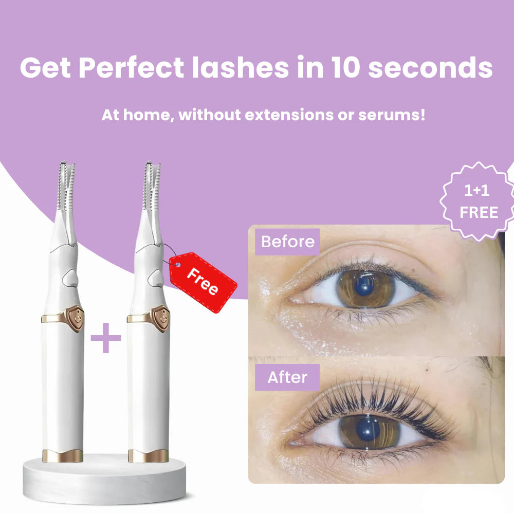 Rechargeable Heated Eyelash Curler, 360° Comb