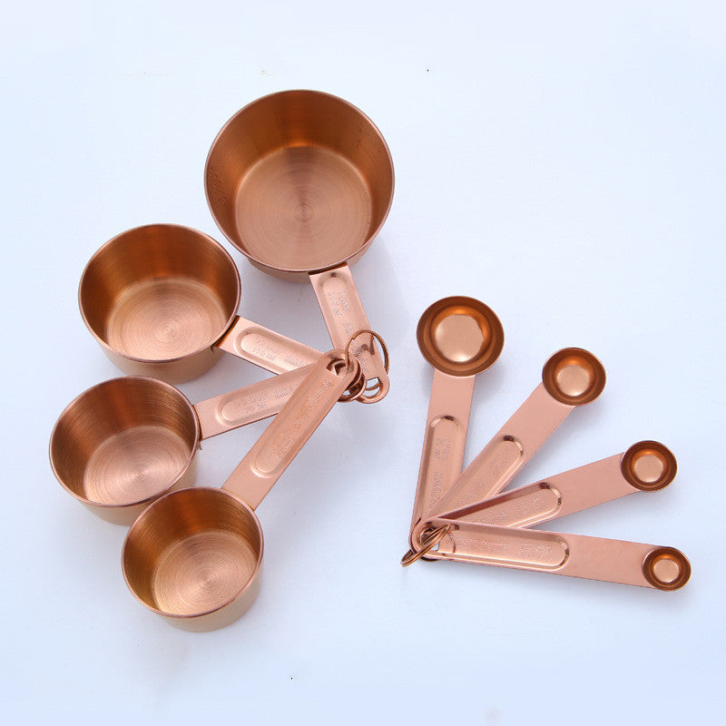 Stainless Steel Measuring Cups and Spoons, 8 Pieces