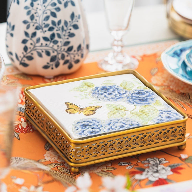 Carved Brass Decorative Tray