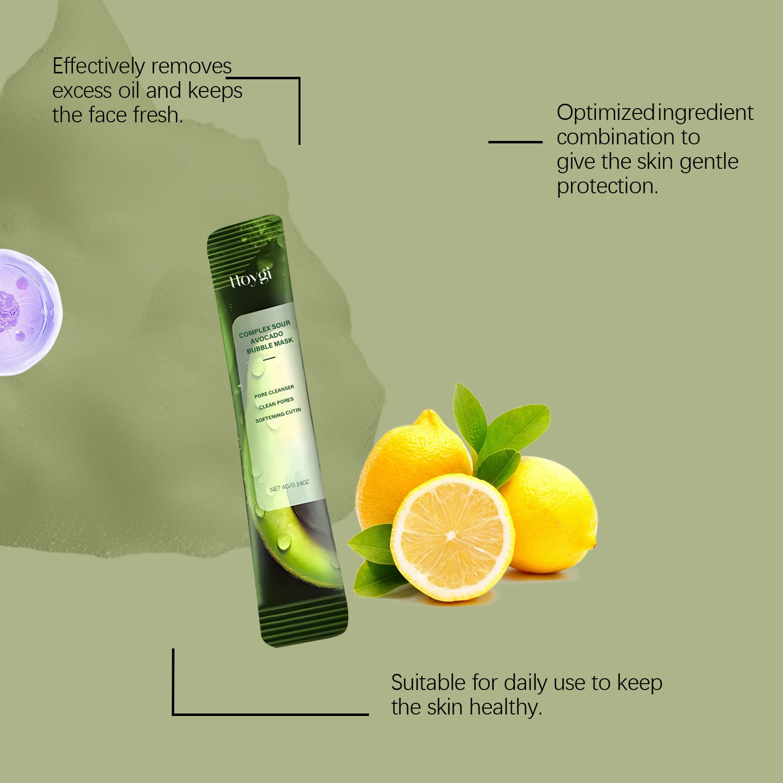 Avocado Cleansing Foam Mask, 12 Sachets