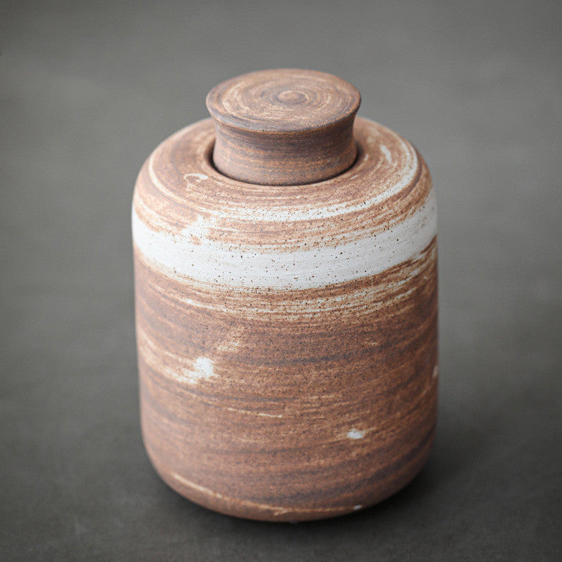 Retro Glazed Ceramic Tea Caddy