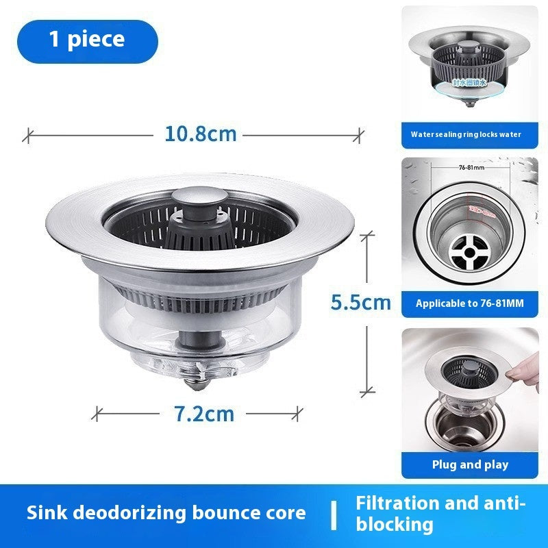 Stainless Steel Pop-Up Sink Strainer
