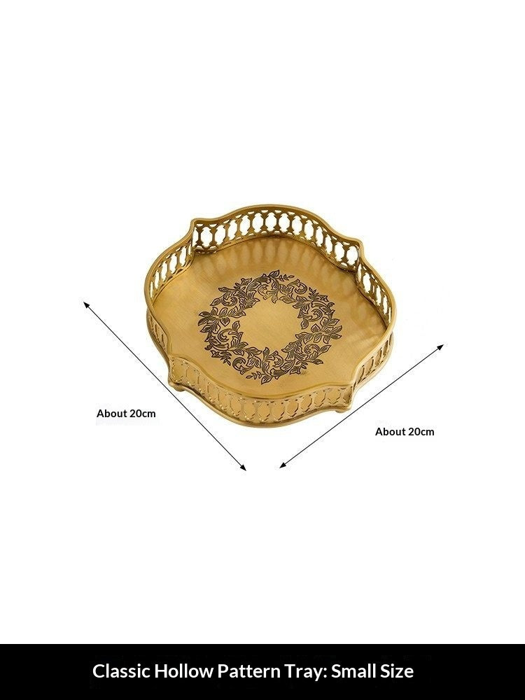 Carved Brass Decorative Tray
