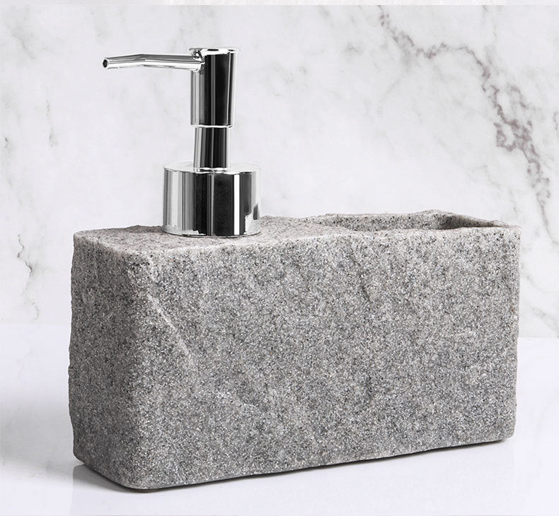 Marble-Look Soap Dispenser and Sponge Holder Set