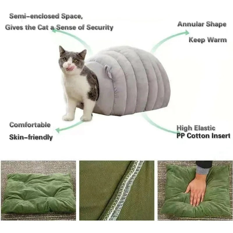 Cozy Covered Cat Bed