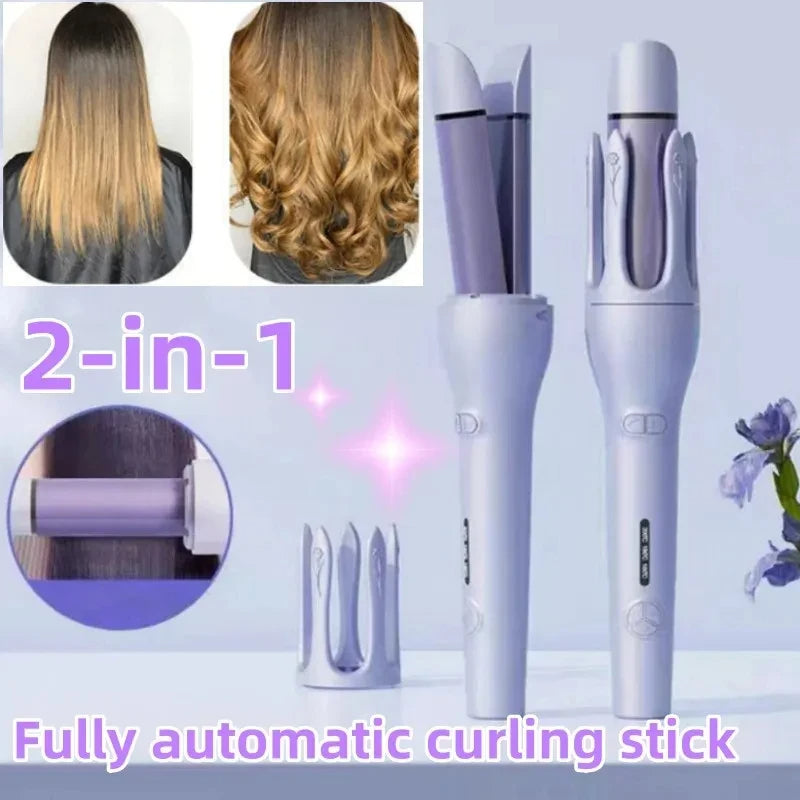 2-in-1 Automatic Rotating Curler and Straightener