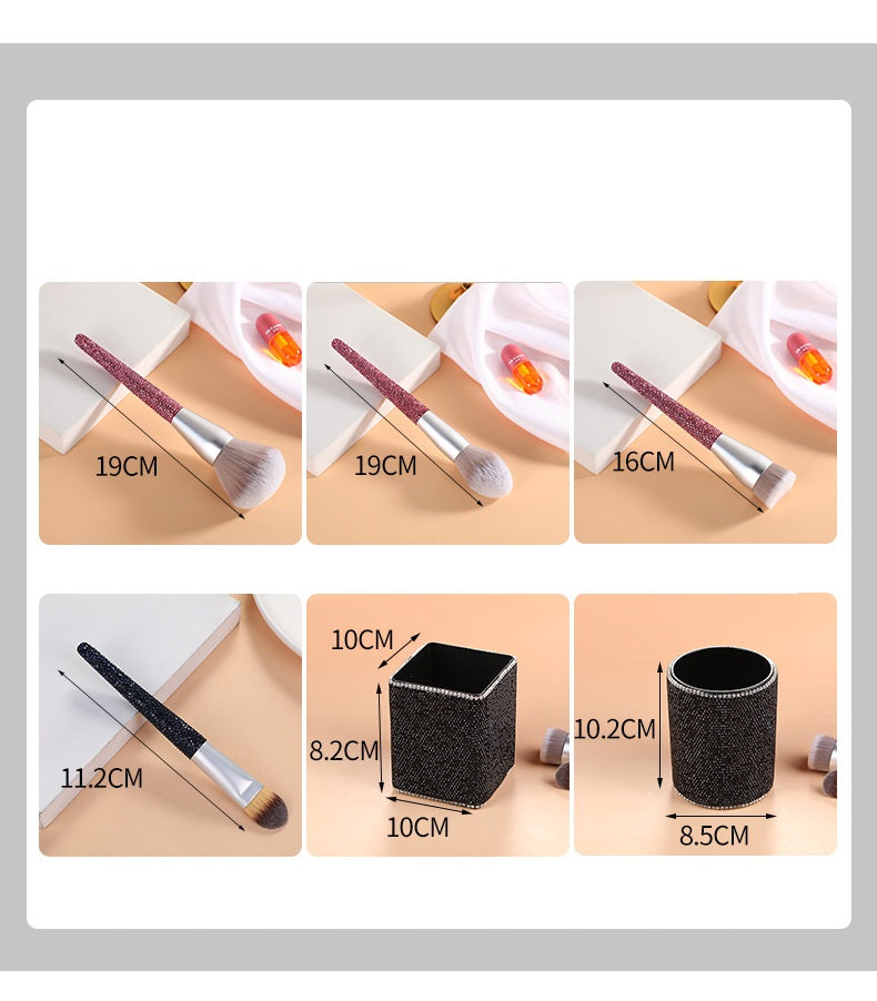 Crystal-Handle Makeup Brushes