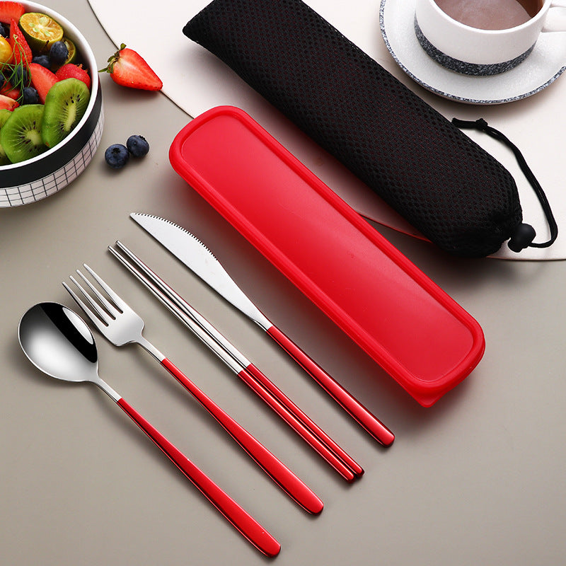 Portable Stainless Steel Cutlery Set with Case
