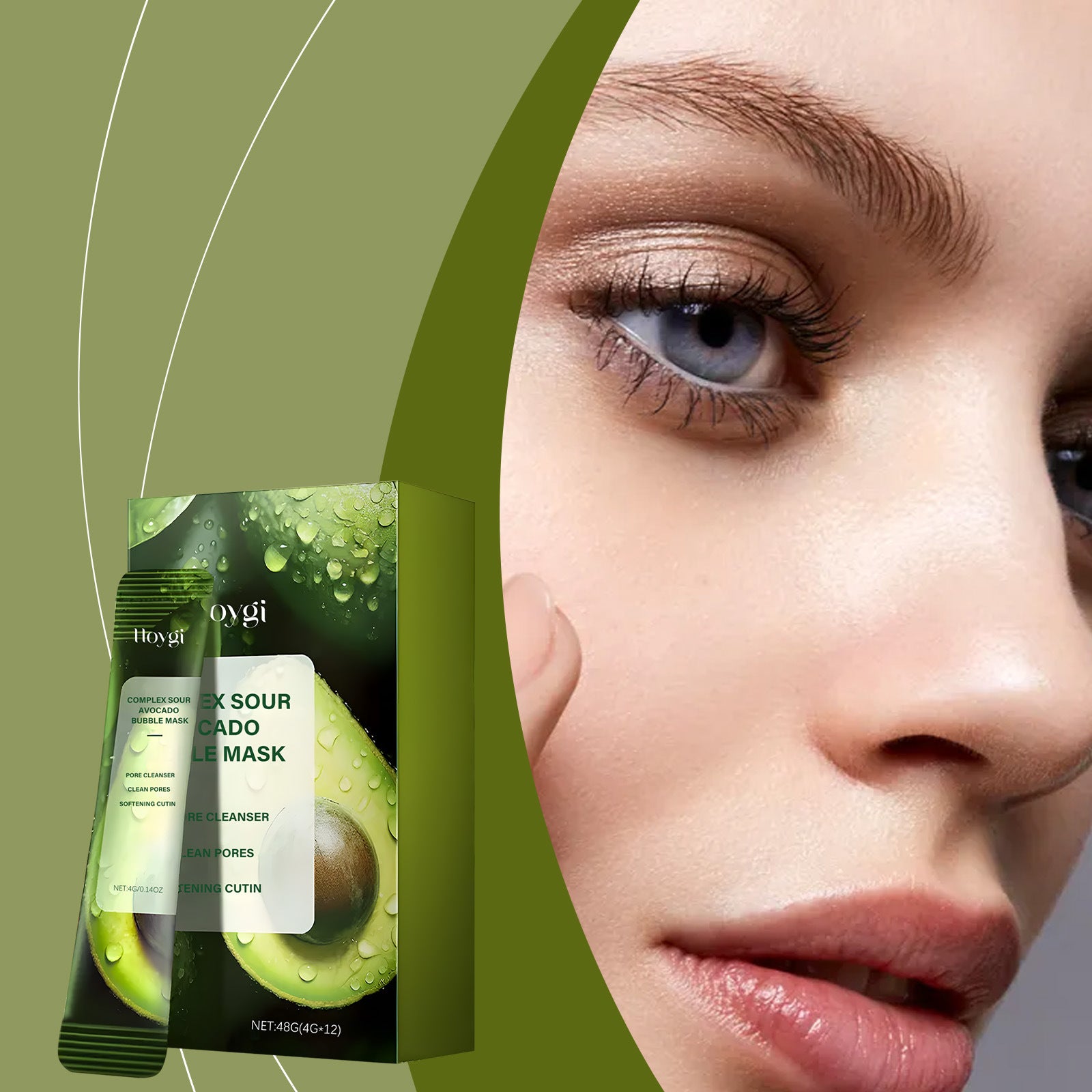 Avocado Cleansing Foam Mask, 12 Sachets